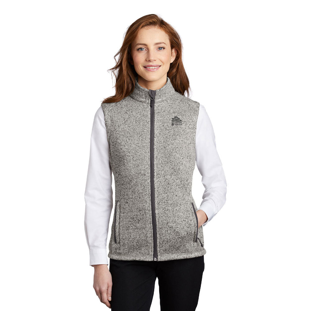 Port Authority Ladies Sweater Fleece Vest - Black Culture